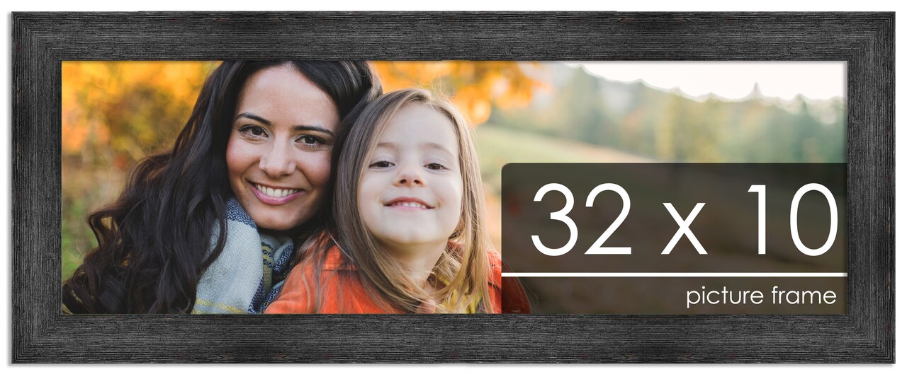 Panoramic Contemporary Black Picture Frame - UV Acrylic, Foam Board Backing, Hanging Hardware